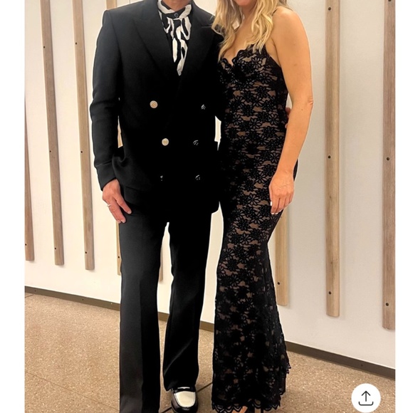 BEST MESHKI Joelle Lace Cupped Maxi Dress Gown Black Cocktail Party XXS/XS/Small - Picture 7 of 15